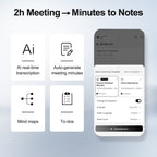 Note Pro AI Voice Recorder, 64GB AI Recorder with Transcription, Real-Time Translate 100 Languages, AI Meeting Minutes & Mind Maps, Magnetic Design, 400mAh Battery